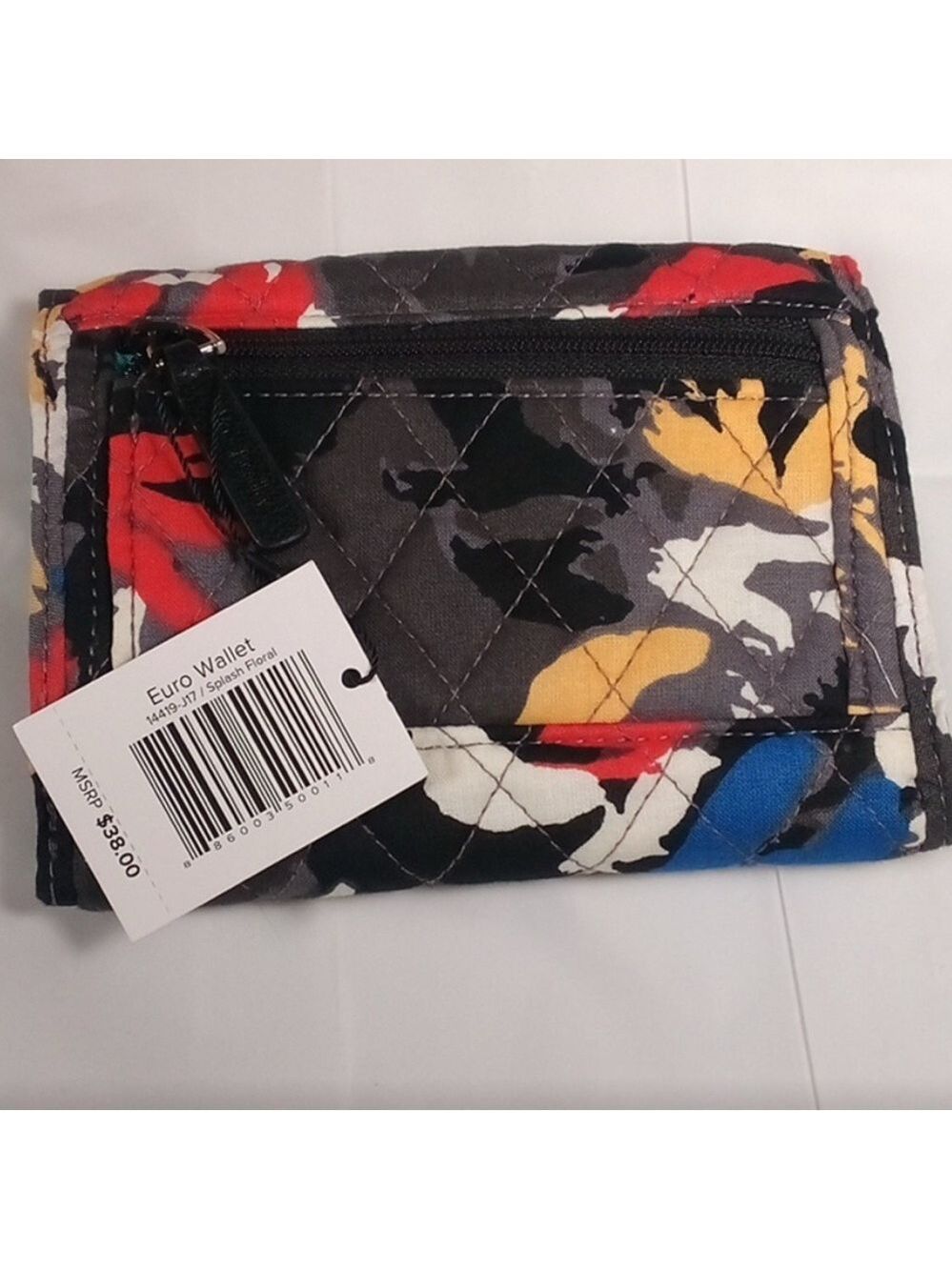 NEW NEW Vera Bradley Euro Wallet Splash Floral Quilted Cotton Wallet NWT - Picture 2 of 12